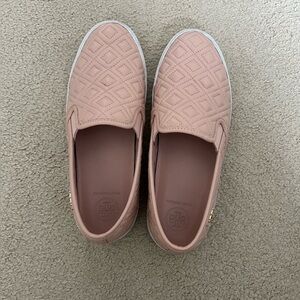 Tory Burch Pink Leather Slip-On Shoes